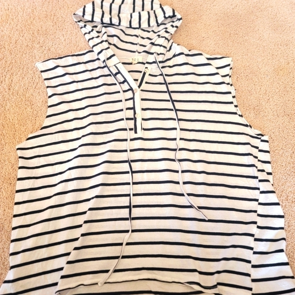 Pol Striped Hooded Top M
